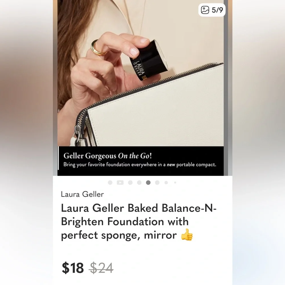 Laura Geller Baked Balance-N-Brighten Foundation has mirror/sponge, Deep Shade
